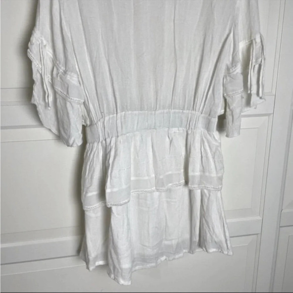 IRO Ceclie Tiered Ruffle Mini Dress Size 6 White 2875 - Picture 7 of 12